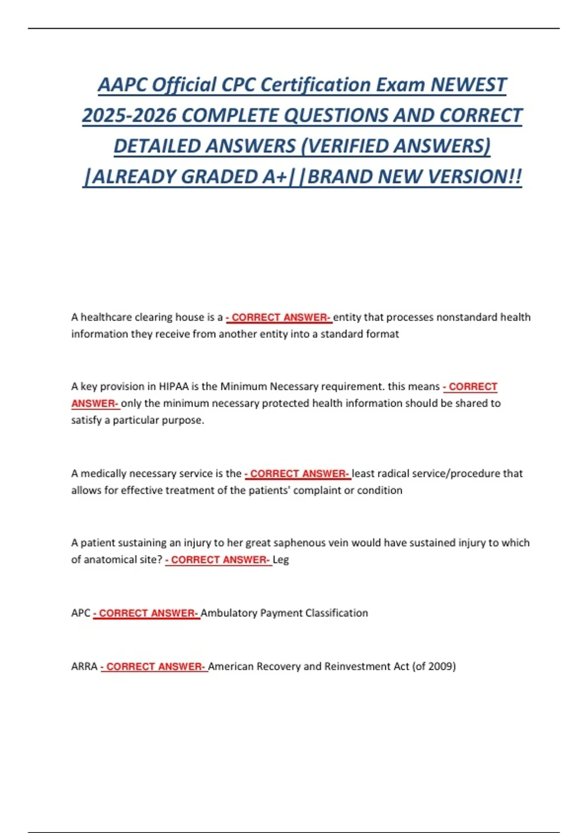AAPC Official CPC Certification Exam 2025 – Study Guide, Practice ...