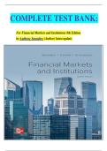 COMPLETE TEST BANK&colon;  For Financial Markets and Institutions 8th Edition by Anthony Saunders &lpar;Author&rpar; latest update&period;