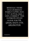 NURS5433 FAMILY II module 1-5 &lpar;FNP&rpar; 2025 BUNDLE &vert; 130 ACTUAL Q&A &vert; 100&percnt; CORRECT -THE ULTIMATE STUDY GUIDE FOR YR&period; &lpar;2026&sol;2027&rpar; UTA ARLINGTON