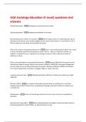 AQA Sociology Education &lpar;A Level&rpar; questions and  answers 