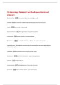 AS Sociology Research Methods questions and  answers 
