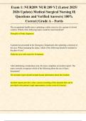 Exam 1&colon; NUR209&sol; NUR 209 V2 &lpar;Latest 2025&sol; 2026 Update&rpar; Medical Surgical Nursing II&vert; Questions and Verified Answers&vert; 100&percnt; Co&period;&period;&period;