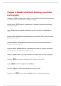 Chapter 2 Research Methods Sociology questions  and answers 