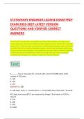 STATIONARY ENGINEER LICENSE EXAM PREP  EXAM 2026-2027 LATEST VERSION  QUESTIONS AND VERIFIED CORRECT  ANSWERS