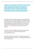 SURGICAL ASSISTANT CERTIFICATION EXAM  ABSA AMERICAN BOARD OF SURGICAL  ASSISTANT ACTUAL EXAM PAPER 2026  QUESTIONS WITH ANSWERS GRADED A&plus;