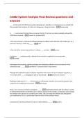 CS302 System Analysis Final Review questions and  answers 