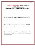 NACC PSW EXAM Questions & Verified Answers 2026&lpar;Updated&rpar; Already Graded A&plus;