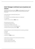 HACCP Managers Certificate Course Questions and  answers 