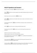 HACCP Questions and answers 