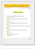 NSG6020 &sol; NSG 6020 Final Exam 2025 Questions and Answers Updated &lpar;2025 &sol; 2026&rpar; &lpar;Verified Answers&rpar;