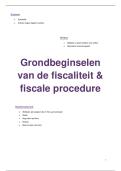 Samenvatting Grondbeginselen van de fiscaliteit en fiscale procedure