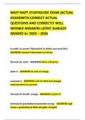 NAVY NAPT STUDYGUIDE EXAM &lpar;ACTUAL EXAM&rpar;WITH CORRECT ACTUAL QUESTIONS AND CORRECTLY WELL DEFINED ANSWERS LATEST ALREADY GRADED A&plus; 2025 &ndash; 2026