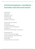 NYU ECG Nursing Review - Heart Block & Pacemakers exam with correct answers