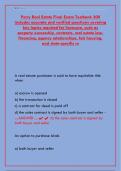Perry Real Estate Final Exam Testbank 300&colon; Verified Questions & Key Topics