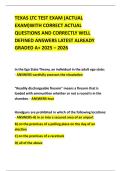 TEXAS LTC TEST EXAM &lpar;ACTUAL EXAM&rpar;WITH CORRECT ACTUAL QUESTIONS AND CORRECTLY WELL DEFINED ANSWERS LATEST ALREADY GRADED A&plus; 2025 &ndash; 2026