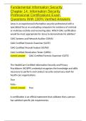 Fundamental Information Security Chapter 14 Information Security Professional Certifications Exam Questions With 100- Verified Answers&period;docx