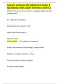 Secure Software Development Exam 1 Questions With 100- Verified Answers&period;docx