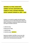 NURSING 213 FINAL EXAM WITH CORRECT ACTUAL QUESTIONS AND CORRECTLY WELL DEFINED ANSWERS LATEST ALREADY GRADED A&plus; 2025 &ndash; 2026