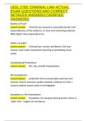 LEGL 2700 CRIMINAL LAW ACTUAL EXAM QUESTIONS AND CORRECT DETAILED ANSWERS &lpar;VERIFIED ANSWERS&rpar;&period;docx