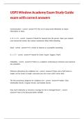 USPS Window Academy Exam Study Guide exam with correct answers