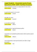 Legal English - Essential words Exam Questions With 100- Verified Answers&period;docx