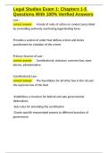 Legal Studies Exam 1 Chapters 1-5 Questions With 100- Verified Answers&period;docx