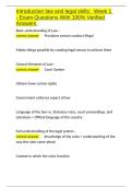 Introduction law and legal skills Week 1 - Exam Questions With 100- Verified Answers&period;docx