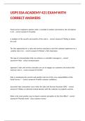 USPS SSA ACADEMY 421 EXAM WITH CORRECT ANSWERS 
