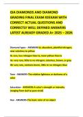 GIA DIAMONDS AND DIAMOND GRADING FINAL EXAM #2EXAM WITH CORRECT ACTUAL QUESTIONS AND CORRECTLY WELL DEFINED ANSWERS LATEST ALREADY GRADED A+ 2025 – 2026