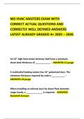 MD HVAC MASTERS EXAM WITH CORRECT ACTUAL QUESTIONS AND CORRECTLY WELL DEFINED ANSWERS LATEST ALREADY GRADED A&plus; 2025 &ndash; 2026