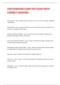 USPS WINDOW CLERK TEST EXAM WITH CORRECT ANSWERS
