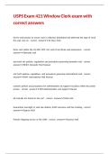 USPS Exam 421 Window Clerk exam with correct answers