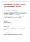 WINDOW CLERK 421 SSA MOD 5 PART 1 EXAM WITH CORRECT ANSWERS 