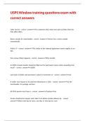 USPS Window training questions exam with correct answers