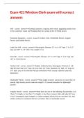 Exam 421 Window Clerk exam with correct answers