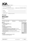 AQA A-LEVEL 7402&sol;1 BIOLOGY PAPER 1 &plus; MARK SCHEME JUNE 2025