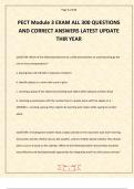 PECT Module 3 EXAM ALL 300 QUESTIONS AND CORRECT ANSWERS LATEST UPDATE THIR YEAR