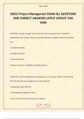 EBOLC Project Management EXAM ALL QUESTIONS AND CORRECT ANSWERS LATEST UPDATE THIS YEAR
