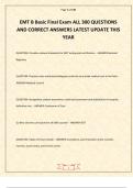 EMT B Basic Final Exam ALL 300 QUESTIONS AND CORRECT ANSWERS LATEST UPDATE THIS YEAR