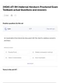 (NGN) ATI RN Maternal Newborn Proctored Exam  Testbank actual Questions and Answers