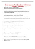 Boiler License Test Questions with Correct  Answers 100&percnt; Pass