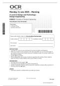 OCR A LEVEL 2025 DESIGN ENGINEERING Paper 1 QP