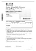 OCR AS LEVEL 2025 DESIGN ENGINEERING Paper 1 QP &plus; free study guide at end