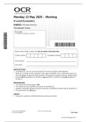 OCR A LEVEL 2025 ECONOMICS Paper 1 QP &plus; free study guide at end