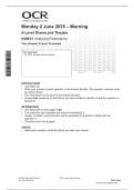 OCR A LEVEL 2025 DRAMA & THREATRE Paper 31 QP &plus; free study guide at end