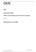 OCR A LEVEL 2025 DRAMA & THREATRE Paper 41 MS &plus; free study guide at end