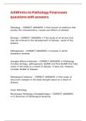 AAMI Intro to Pathology Final exam questions with answers