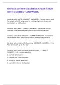 Orthotic written simulation -2 aok EXAM WITH CORRECT ANSWERS