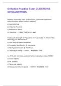 Orthotics Practice Exam QUESTIONS WITH ANSWERS