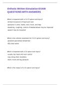Orthotic Written Simulation EXAM QUESTIONS WITH ANSWERS